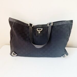 gucci GG logo canvas abbey large tote bag